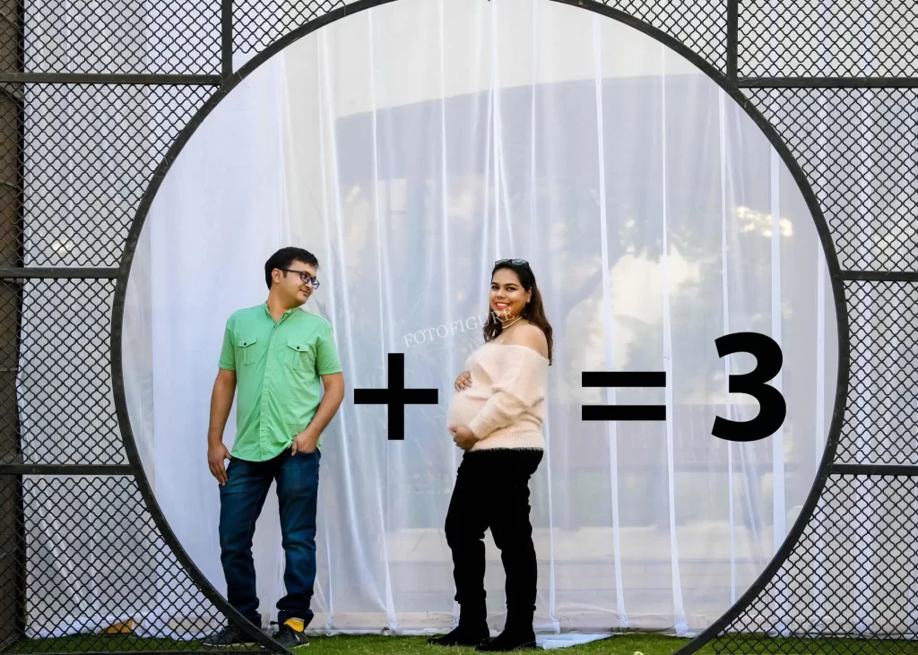 Expecting woman showing her pregnant belly