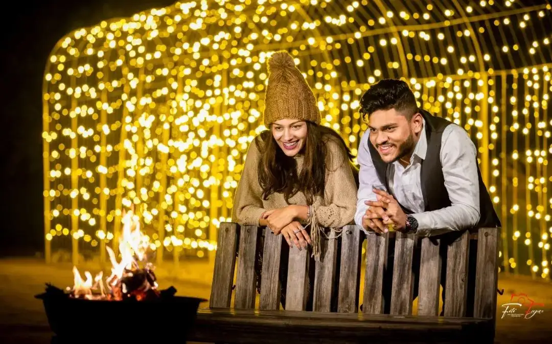 Starlit Smiles: Krina and Bhaumik's Evening of Love