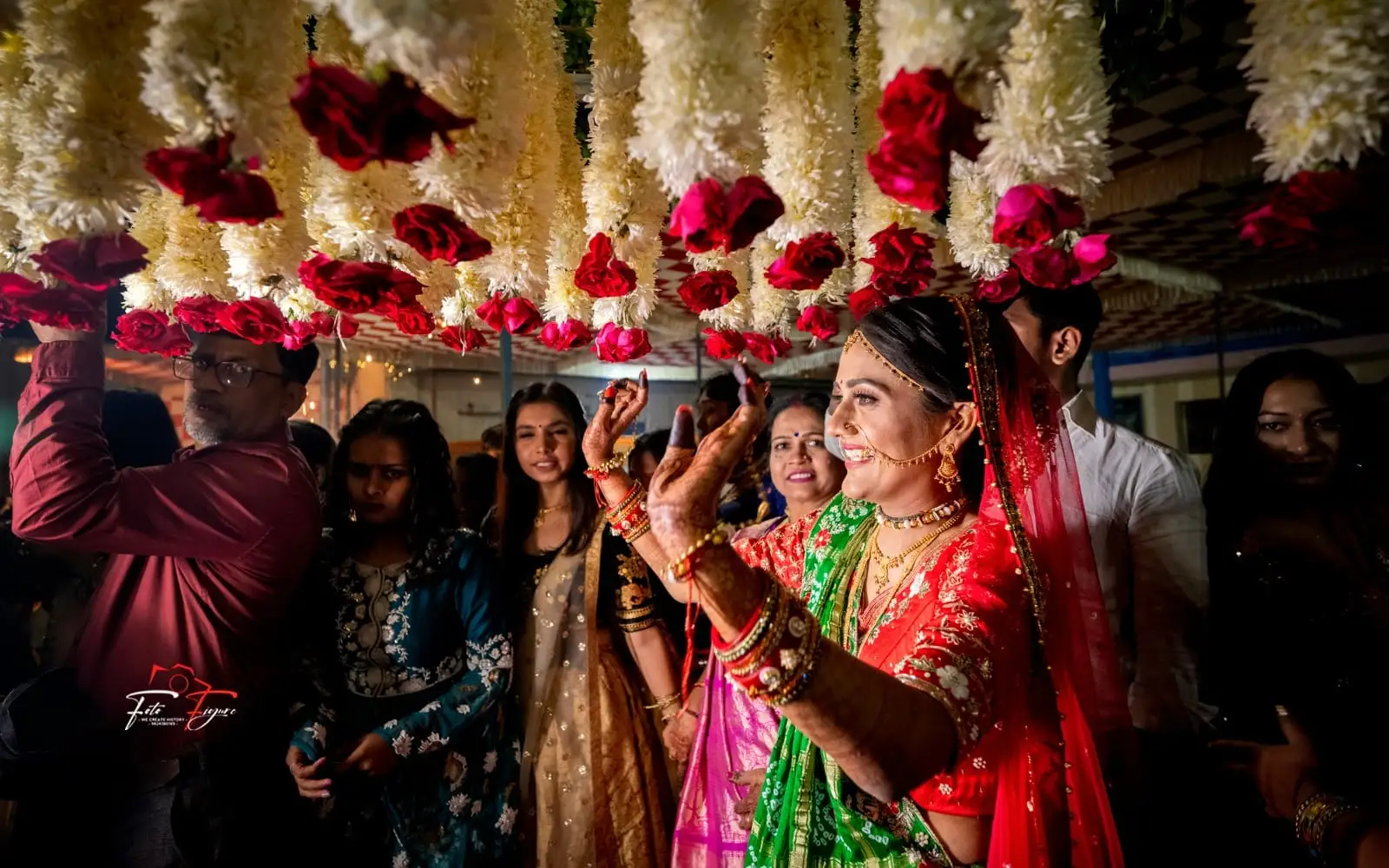 Bride dancing joyfully at the wedding