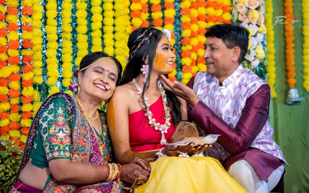 Candidate Moments with Parents at Haldi Ceremony