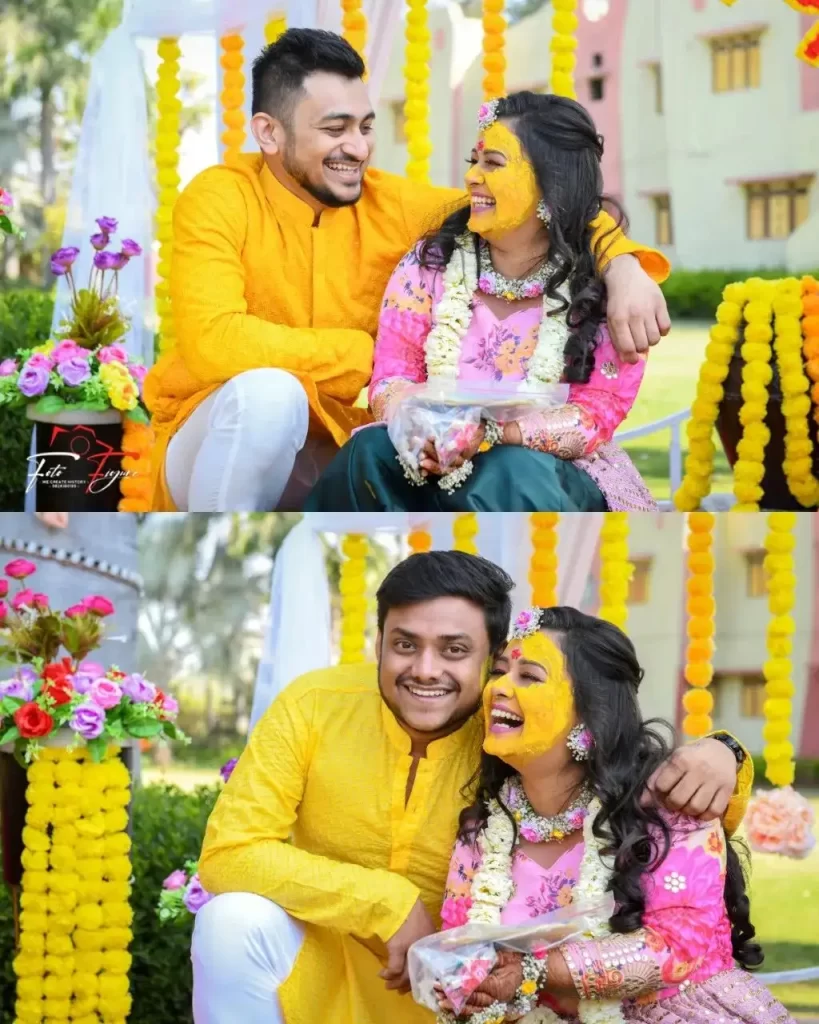 Cousins Enjoying Haldi Ceremony with Bride